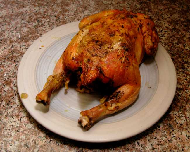 roast stuffed herbed chicken